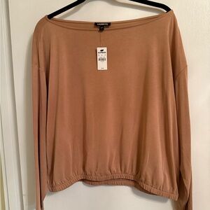 Express Women's Beige Long Sleeve Tee